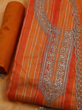 Embroidered Organza Unstitched Suit With Dupatta